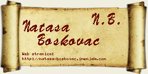 Nataša Boškovac vizit kartica